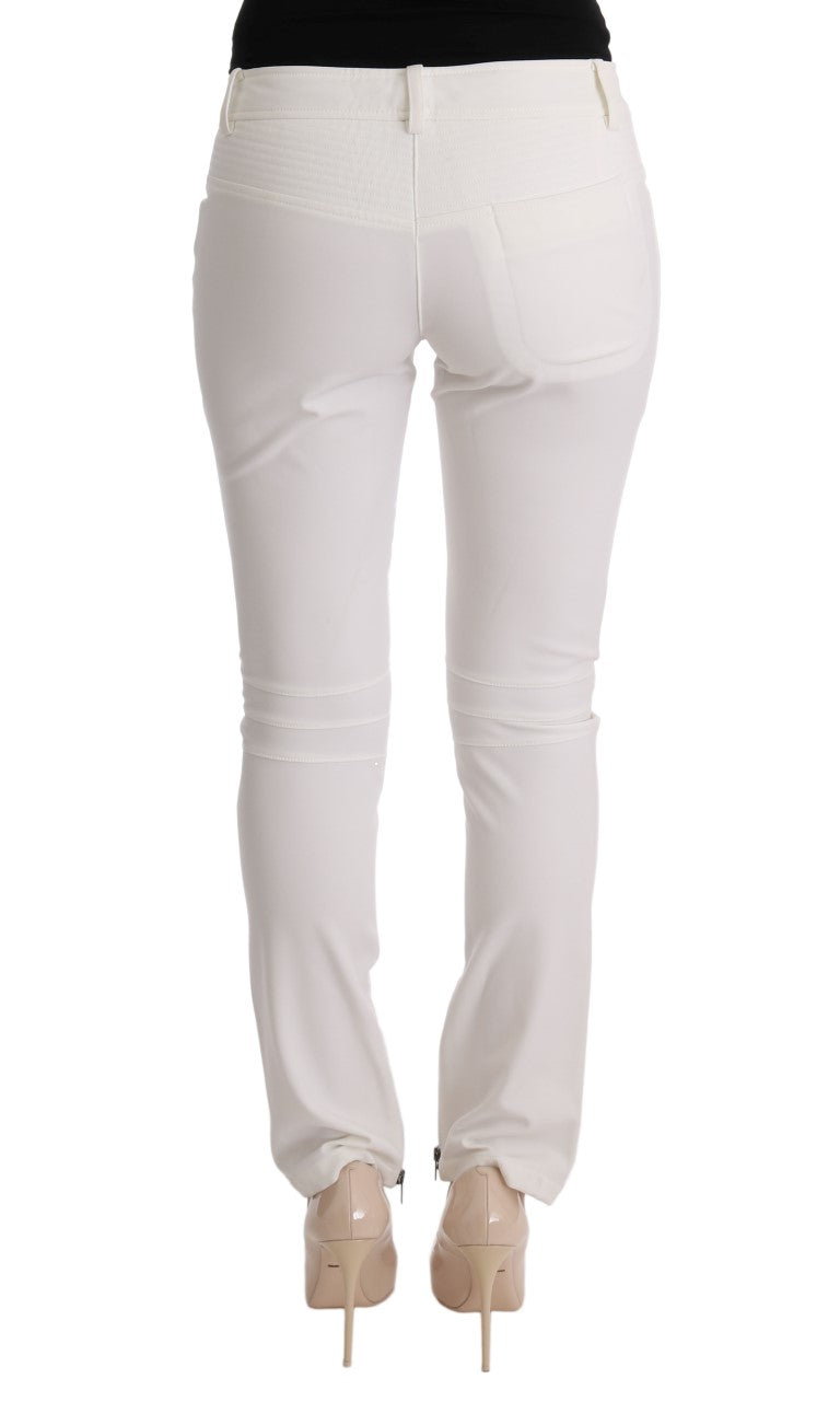 Pantalon décontracté slim Ermanno Scervino en coton blanc