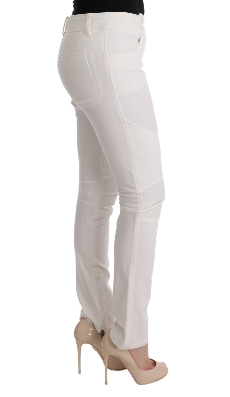 Pantalon décontracté slim Ermanno Scervino en coton blanc