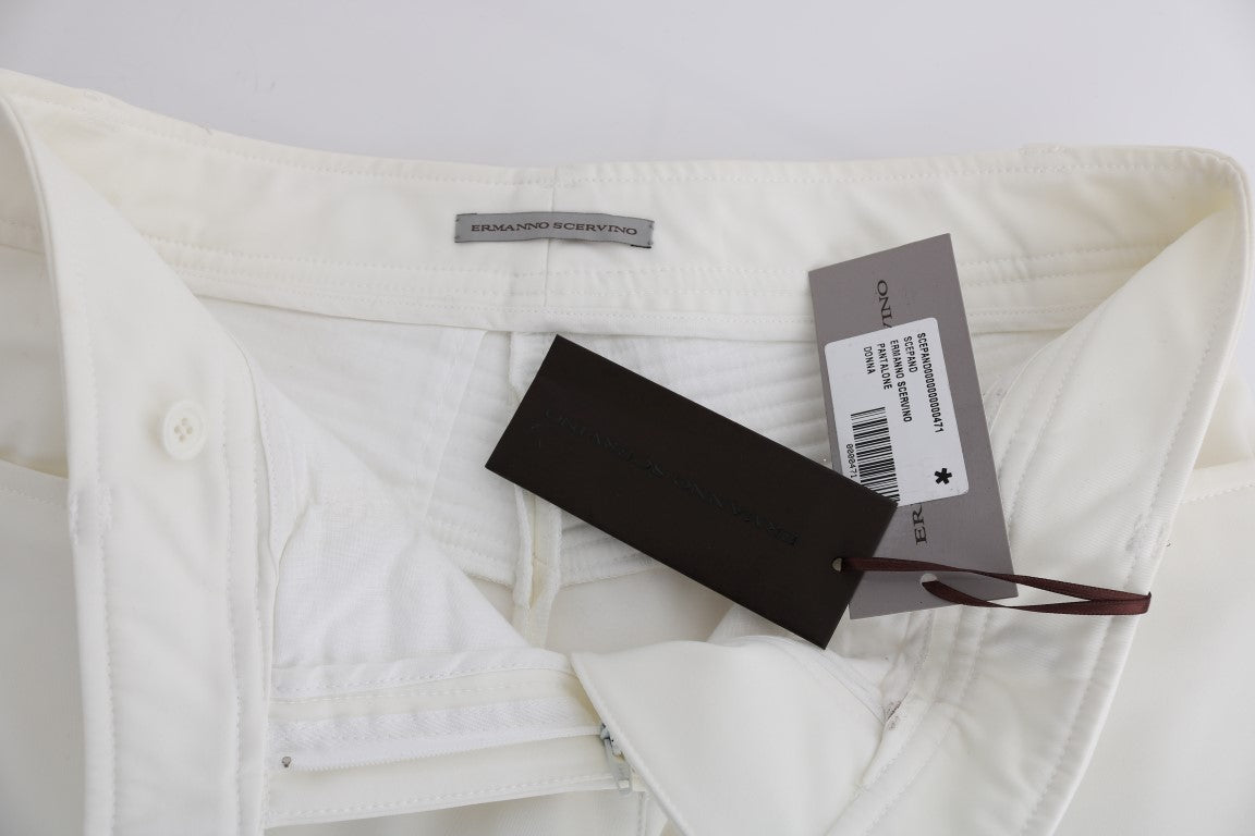 Pantalon décontracté slim Ermanno Scervino en coton blanc