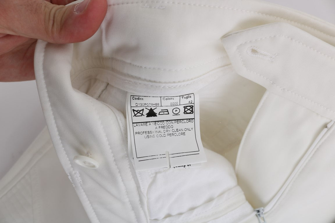 Pantalon décontracté slim Ermanno Scervino en coton blanc