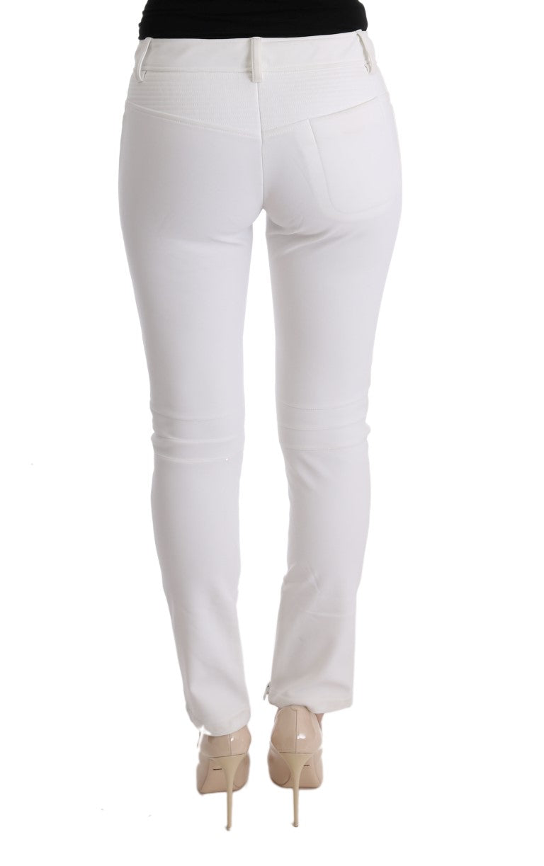 Pantalon casual coupe slim en coton blanc Ermanno Scervino