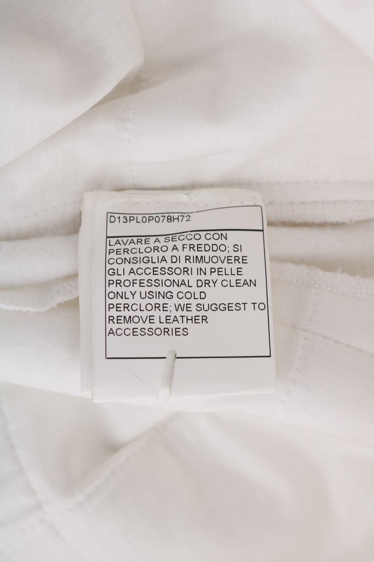 Pantalon casual coupe slim en coton blanc Ermanno Scervino