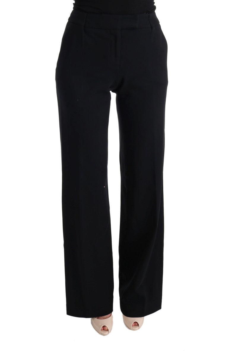 Pantalon bootcut évasé en viscose noir Ermanno Scervino