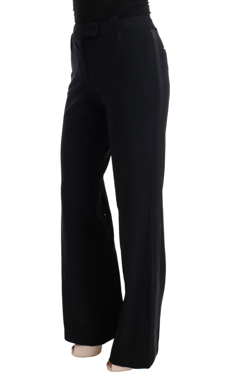 Pantalon bootcut évasé en viscose noir Ermanno Scervino