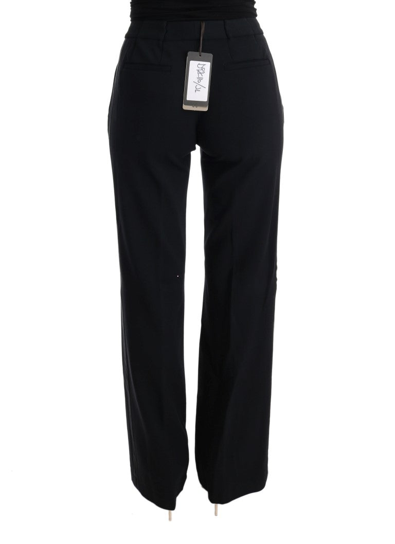 Pantalon bootcut évasé en viscose noir Ermanno Scervino