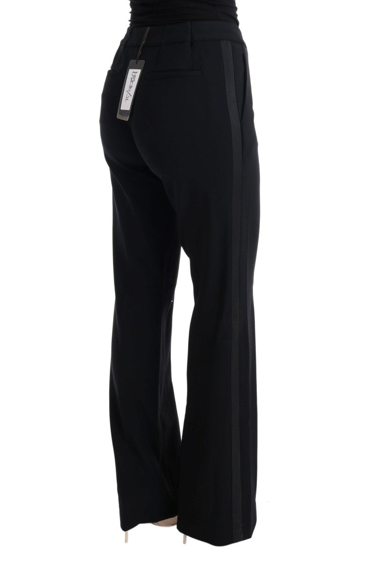 Pantalon bootcut évasé en viscose noir Ermanno Scervino