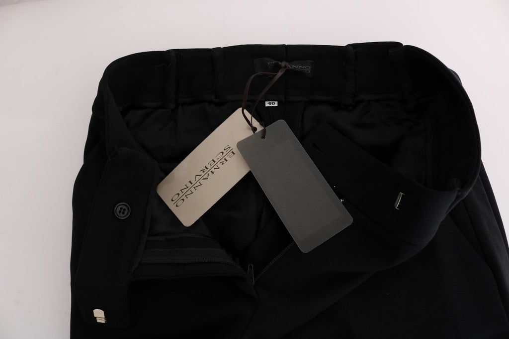 Pantalon bootcut évasé en viscose noir Ermanno Scervino