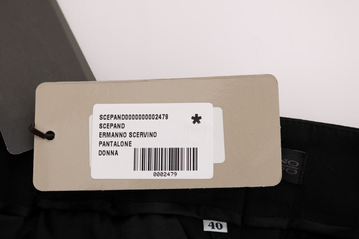 Pantalon bootcut évasé en viscose noir Ermanno Scervino