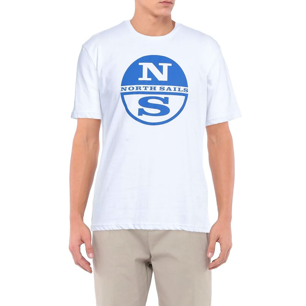 North Sails – Baumwoll-T-Shirt mit Logo in strahlendem Weiß