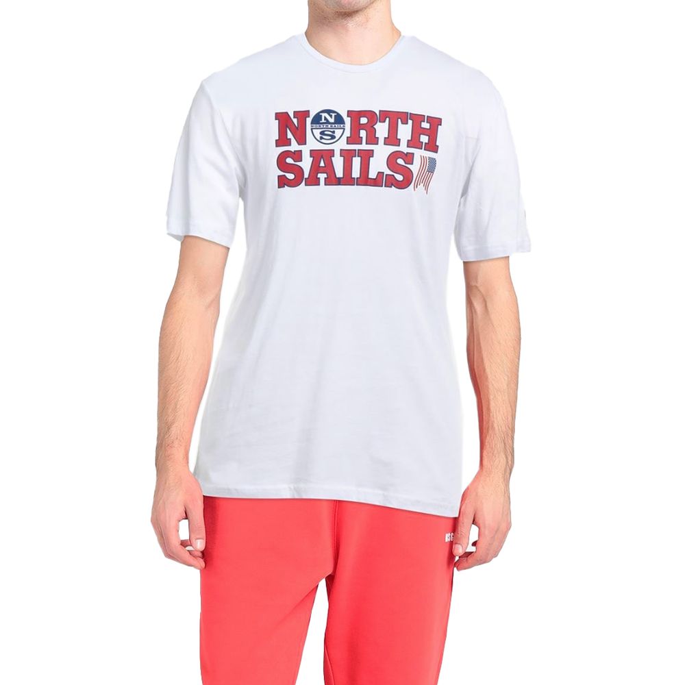 North Sails – Elegantes weißes Baumwoll-Logo-T-Shirt