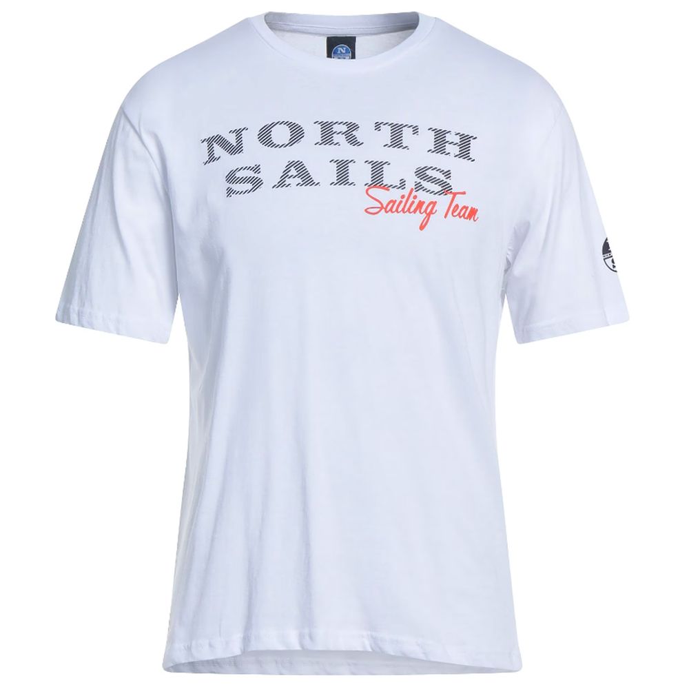 North Sails – T-Shirt mit Logo aus makellosem Gummi in Weiß