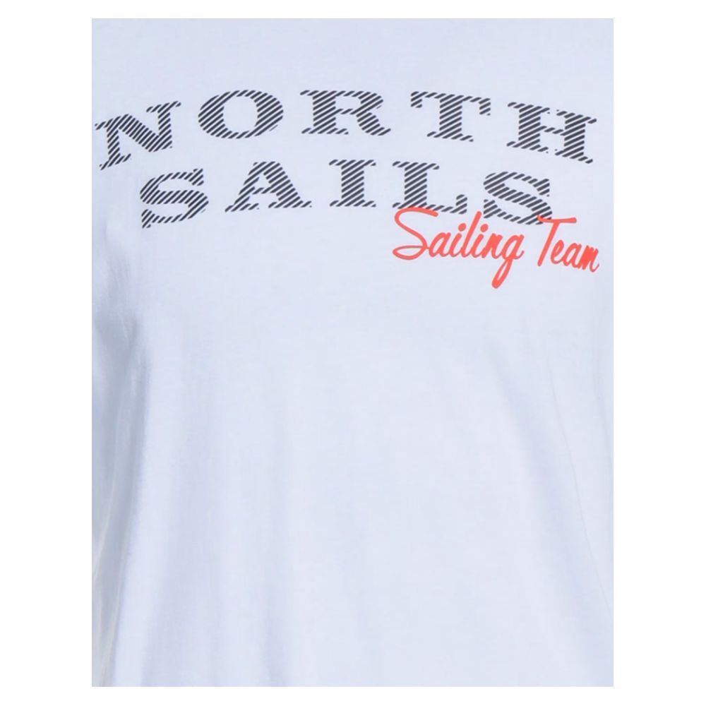 North Sails – T-Shirt mit Logo aus makellosem Gummi in Weiß