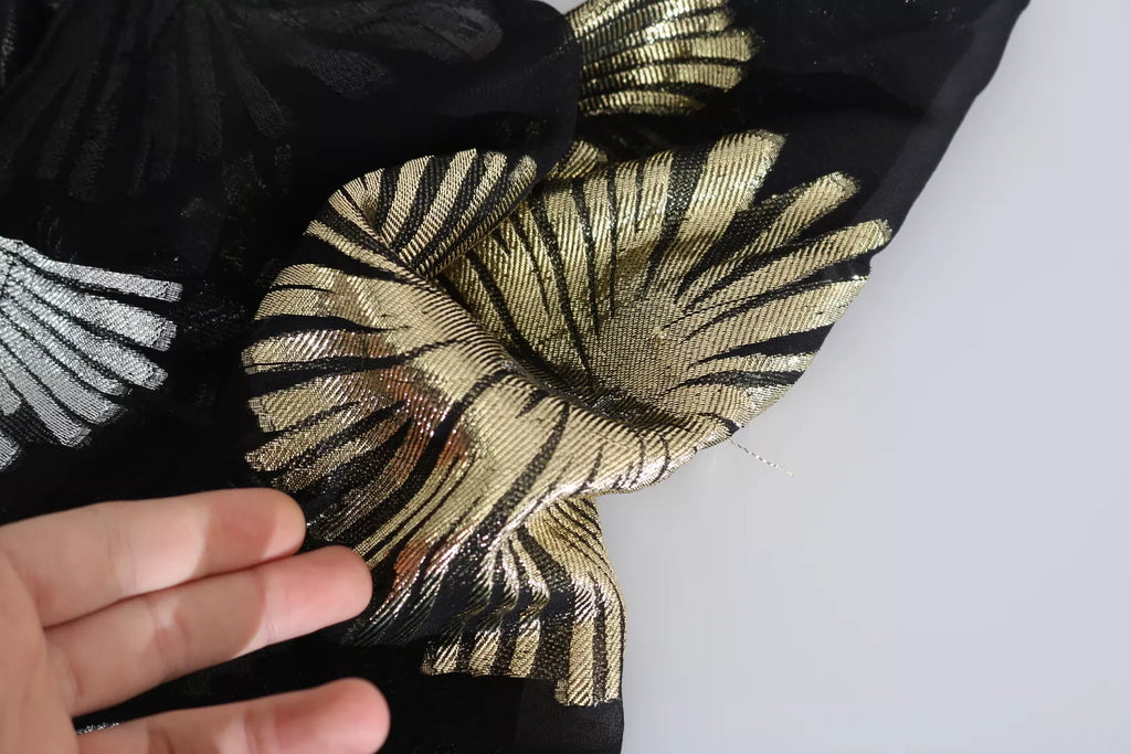 Chemisier transparent Dsquared² en jacquard de soie doré et argenté