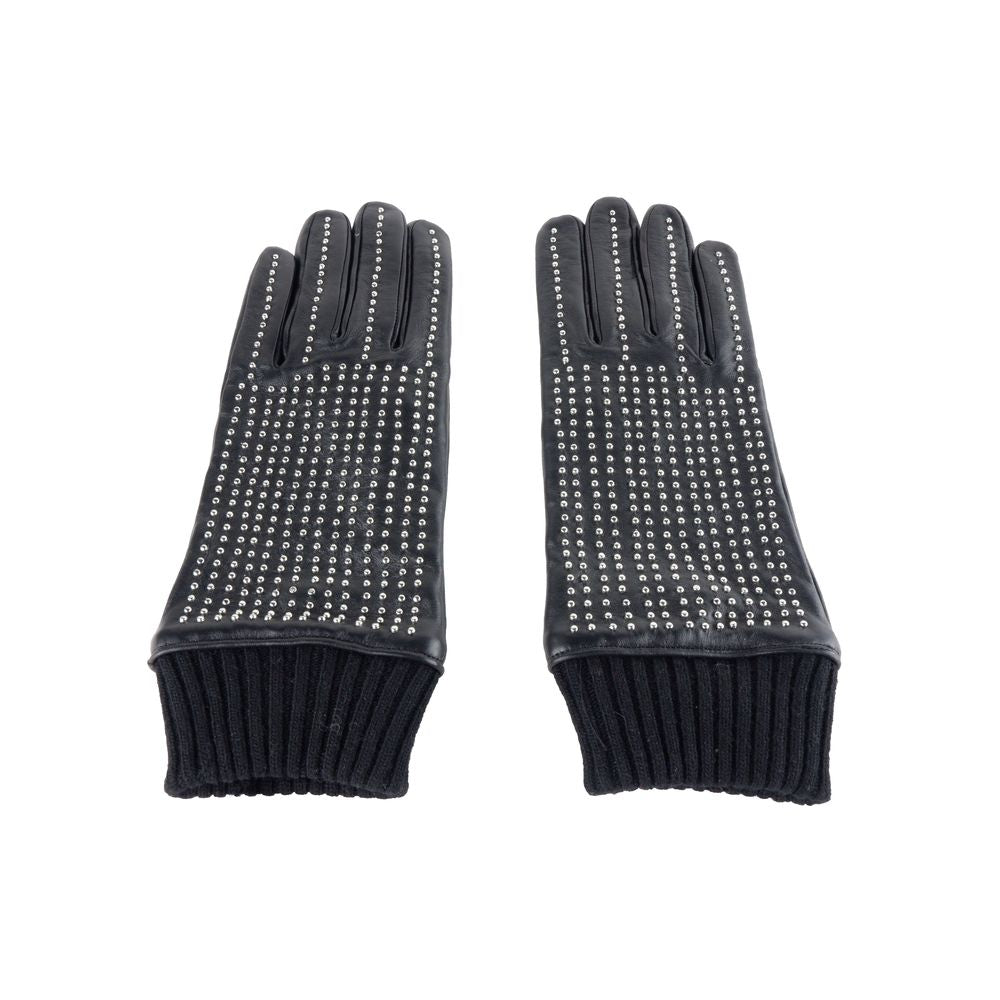 Cavalli Class Herrenhandschuh aus schwarzem Lammleder