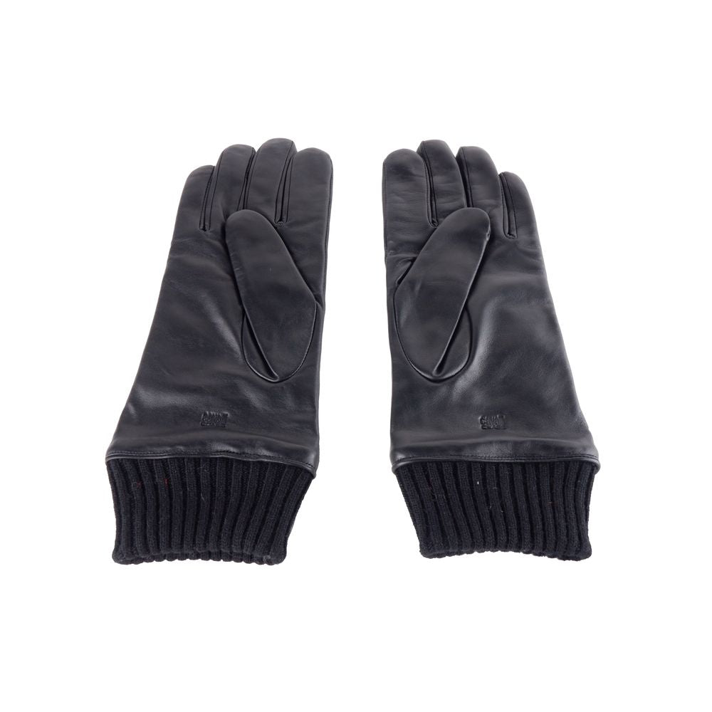 Cavalli Class Herrenhandschuh aus schwarzem Lammleder