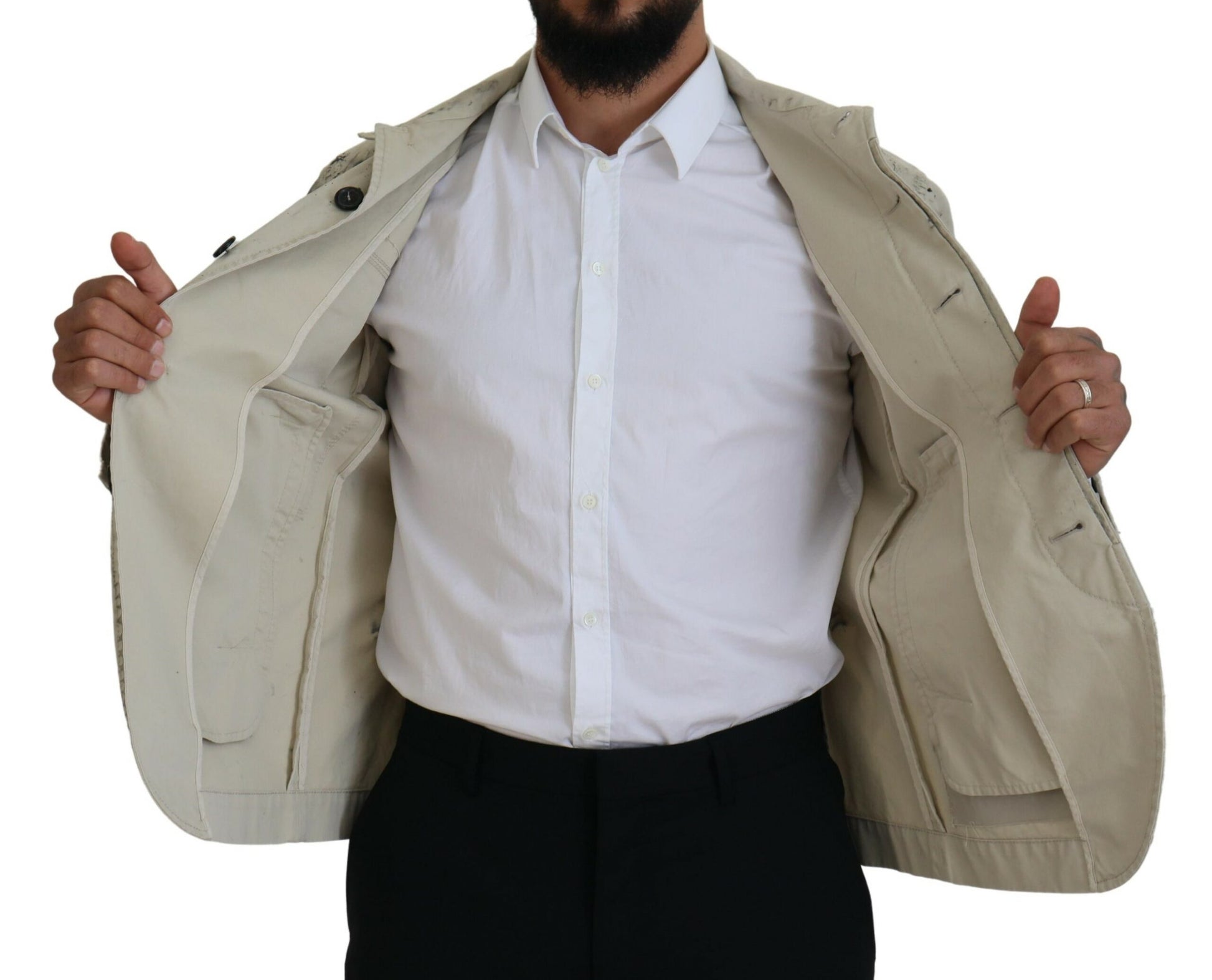 Dsquared² Veste en jean décontractée noire imprimé éclaboussures Off White