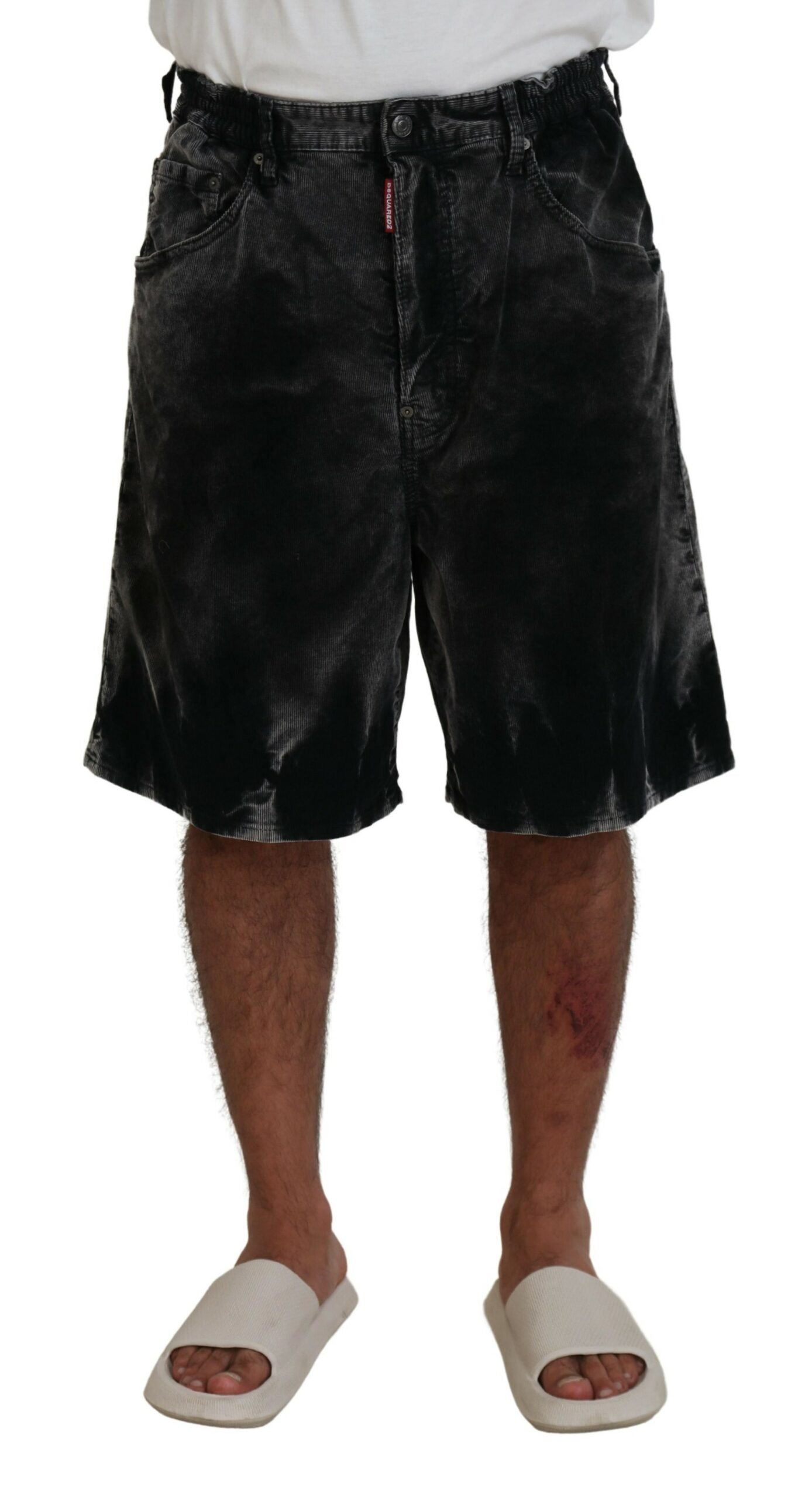 Shorts Bermudas Dsquared² en velours côtelé de coton gris