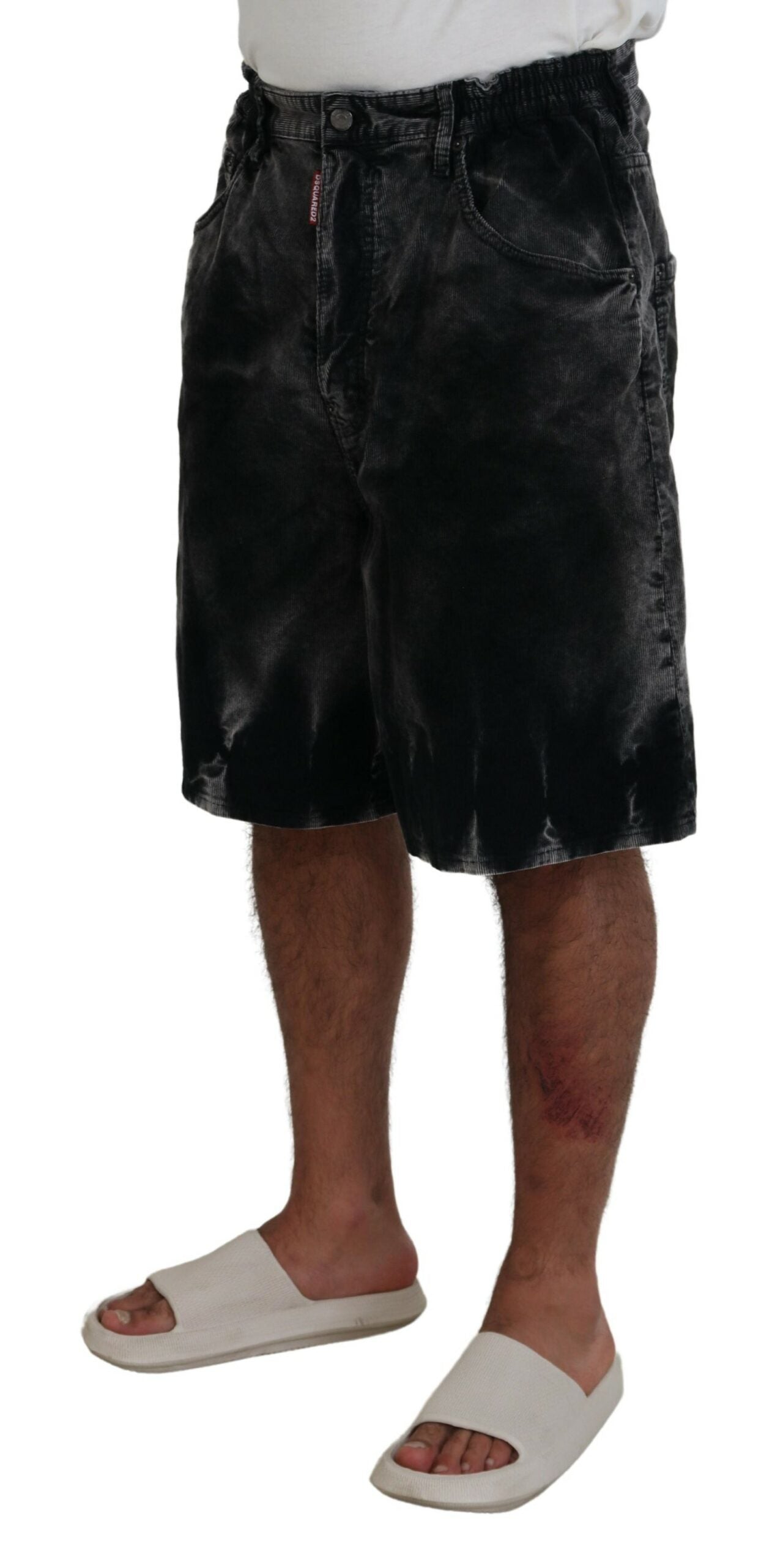 Shorts Bermudas Dsquared² en velours côtelé de coton gris