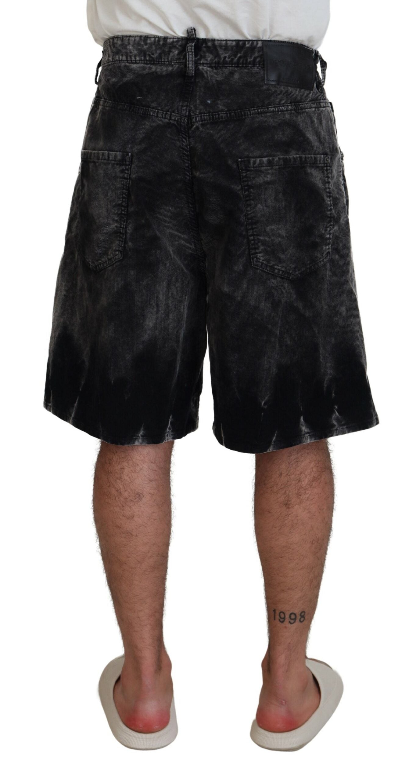 Shorts Bermudas Dsquared² en velours côtelé de coton gris