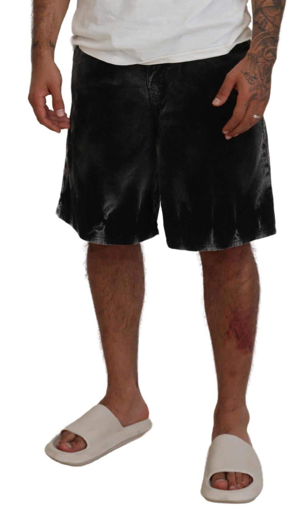 Shorts Bermudas Dsquared² en velours côtelé de coton gris
