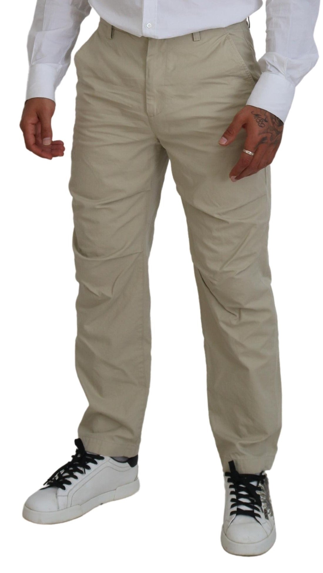 Dsquared² Beige Baumwolle Straight Fit Herren Freizeithose