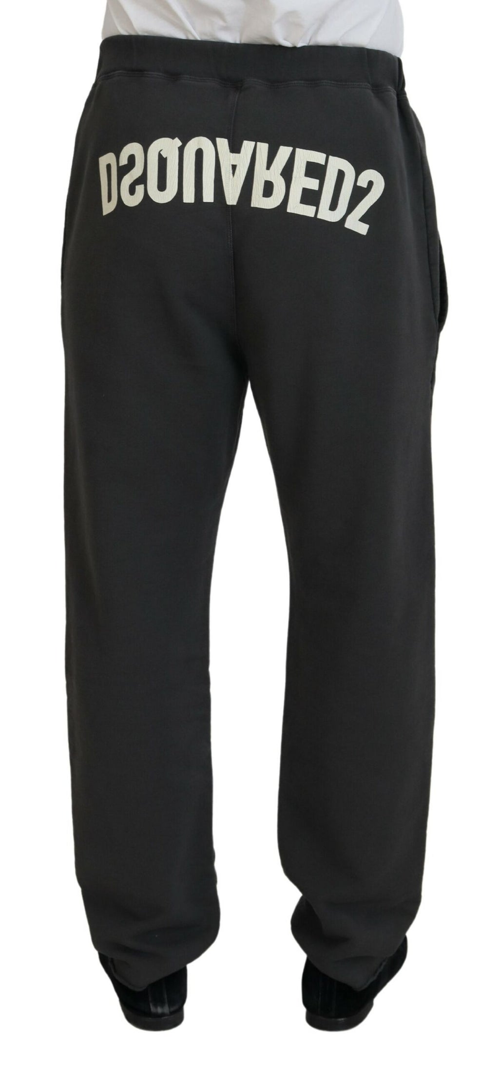 Pantalon décontracté déchiré Dsquared² en coton gris foncé pour homme