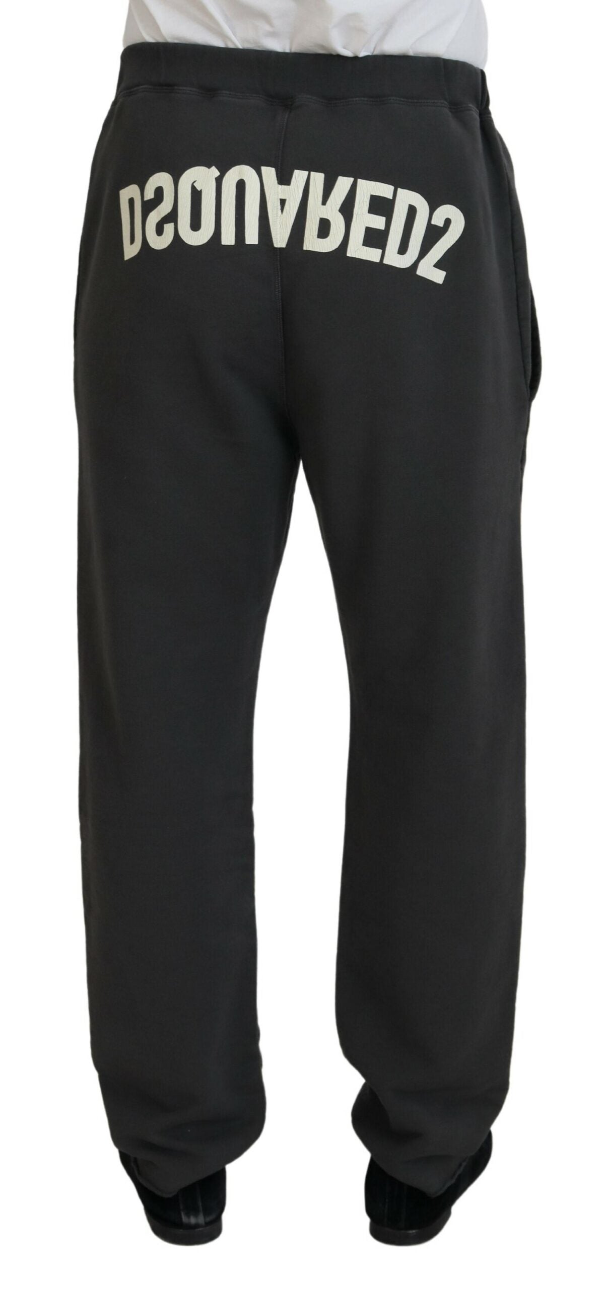 Pantalon décontracté déchiré Dsquared² en coton gris foncé pour homme