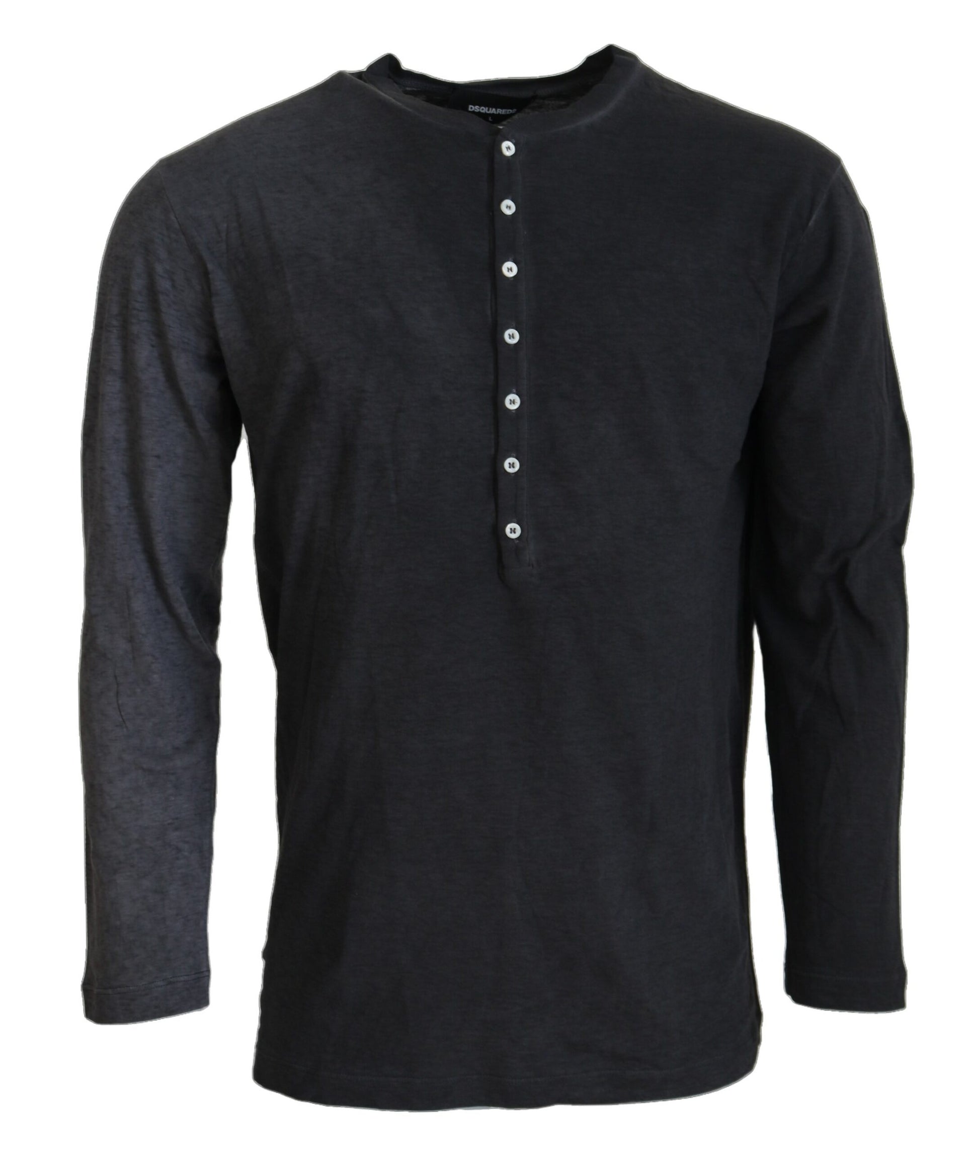 Pull en coton et lin noir à manches longues Dsquared²