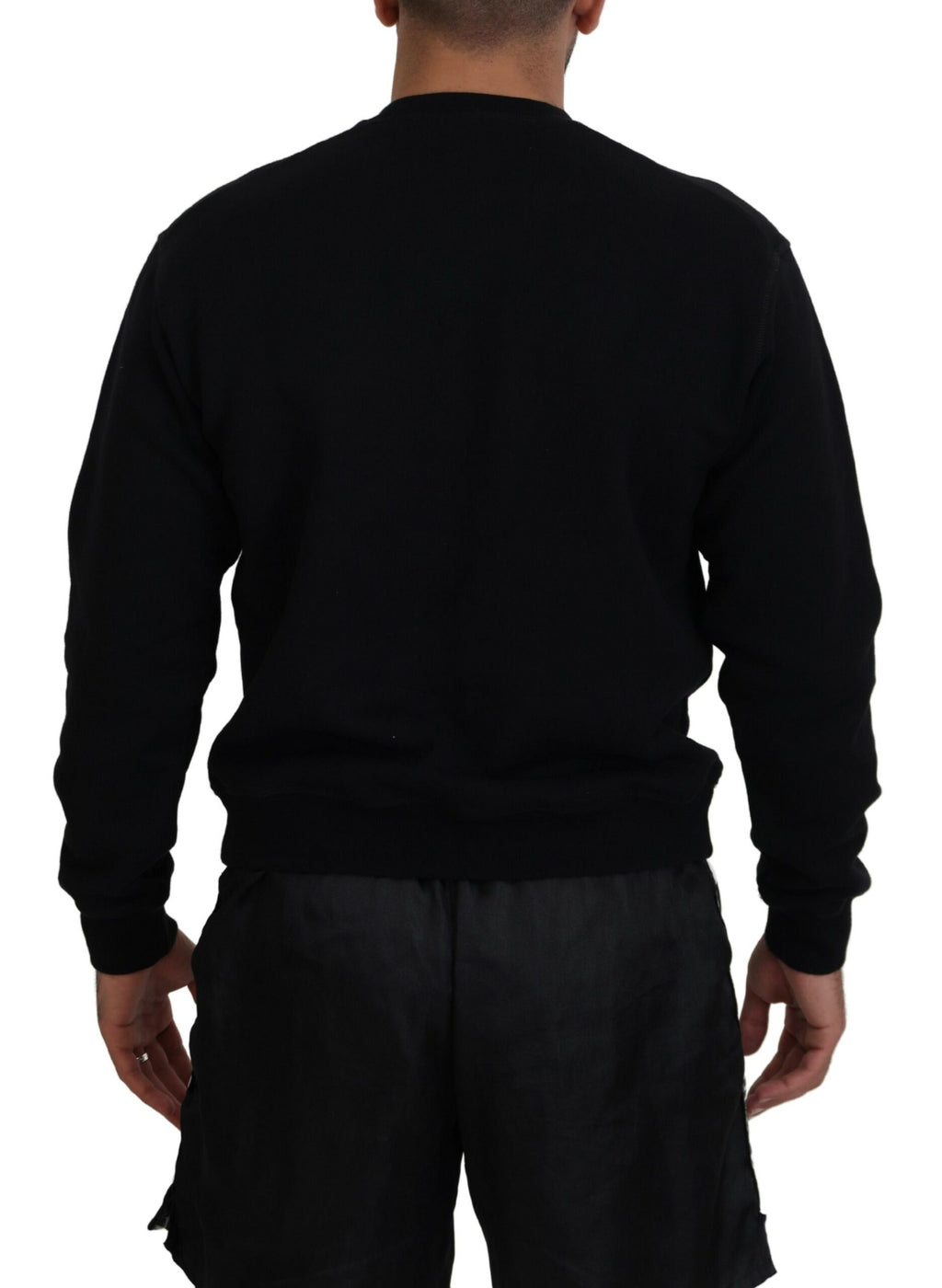 Pull à manches longues imprimé en coton noir Dsquared²