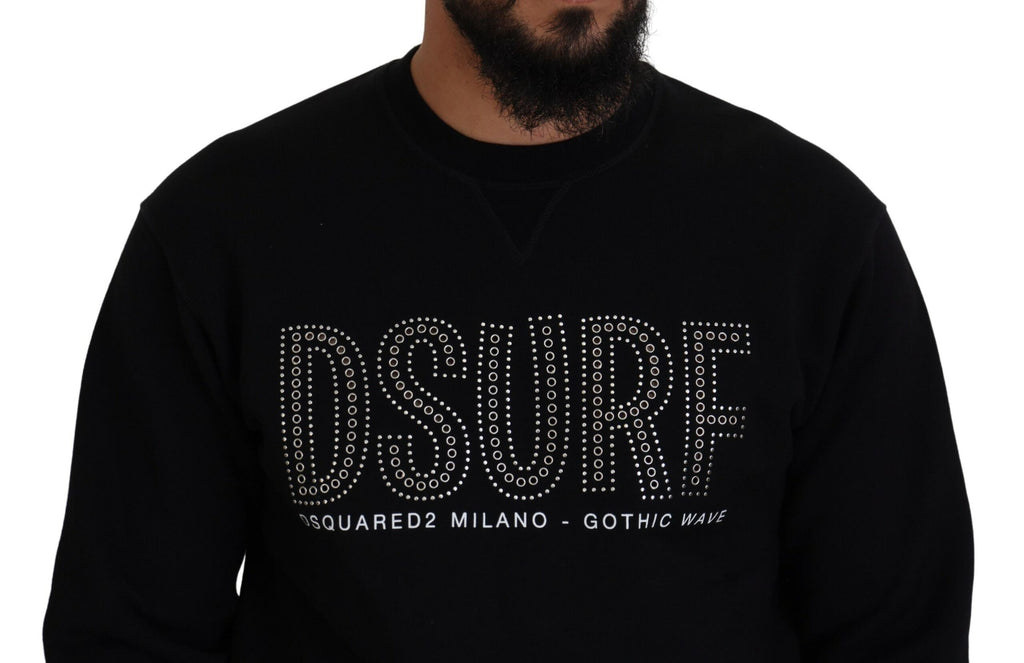 Pull à manches longues imprimé en coton noir Dsquared²