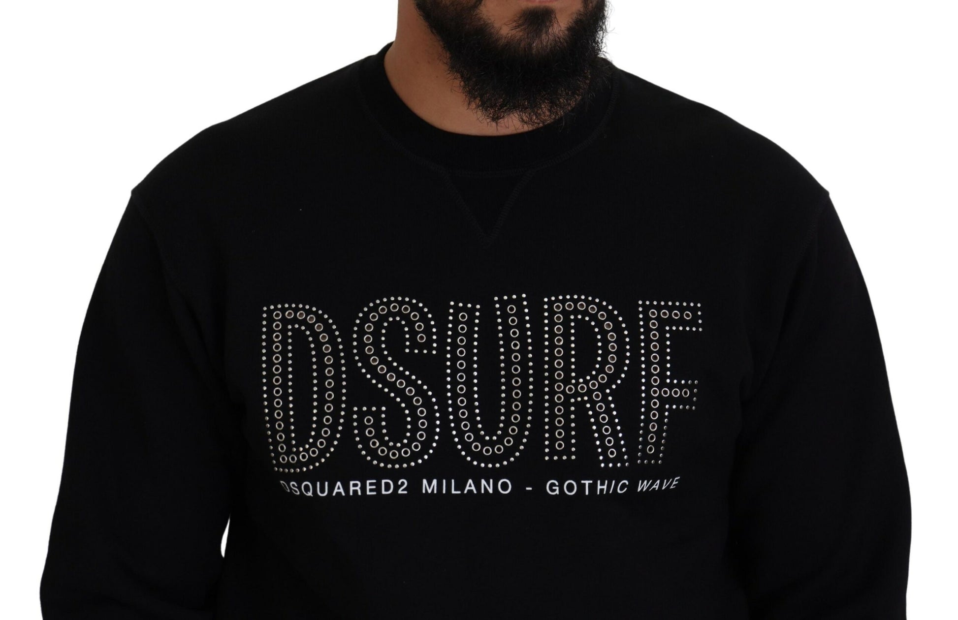 Pull à manches longues imprimé en coton noir Dsquared²