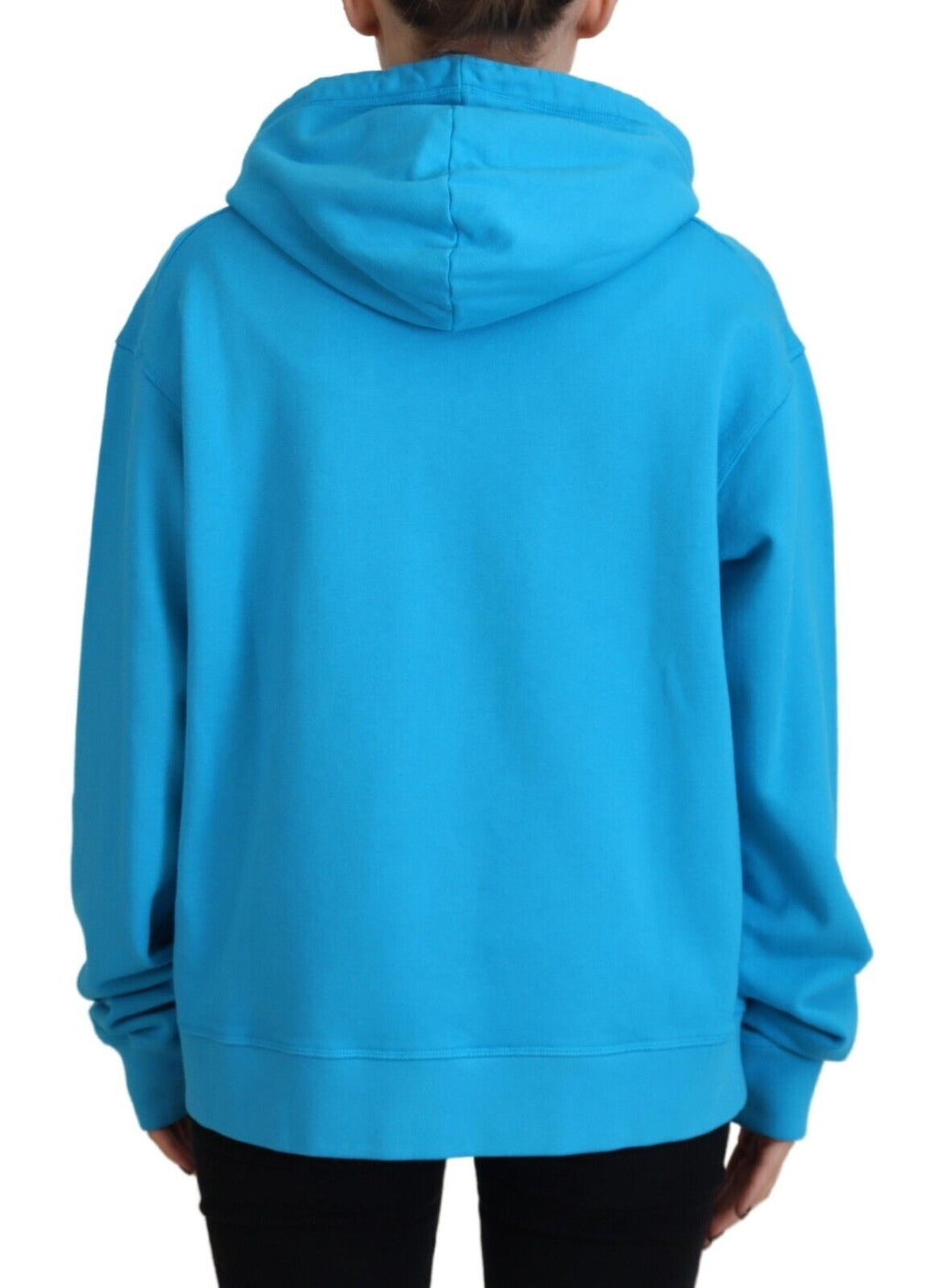 Dsquared² Sweatshirt à capuche en coton à imprimé logo bleu