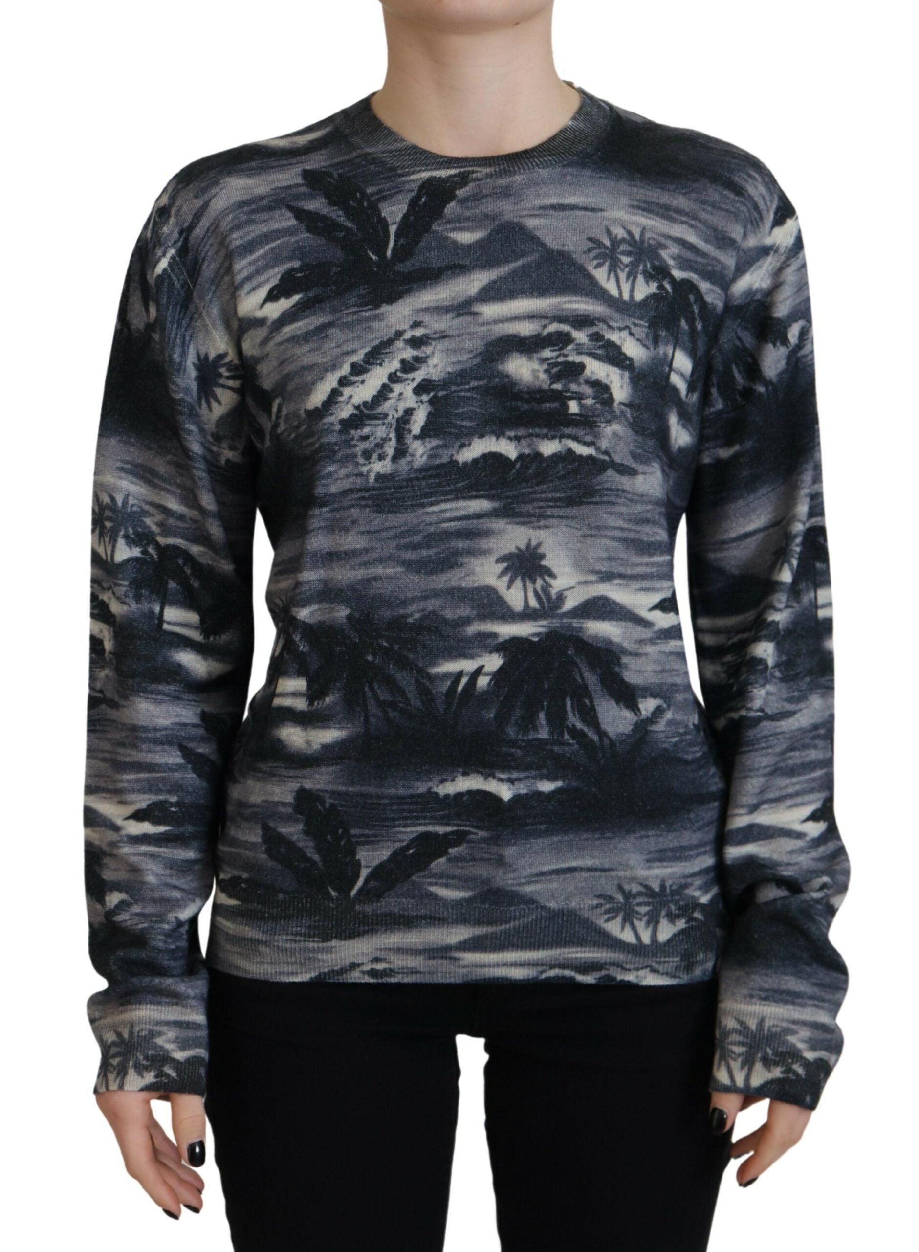 Pull décontracté Dsquared² noir à manches longues imprimé motif « Thunder Sky »