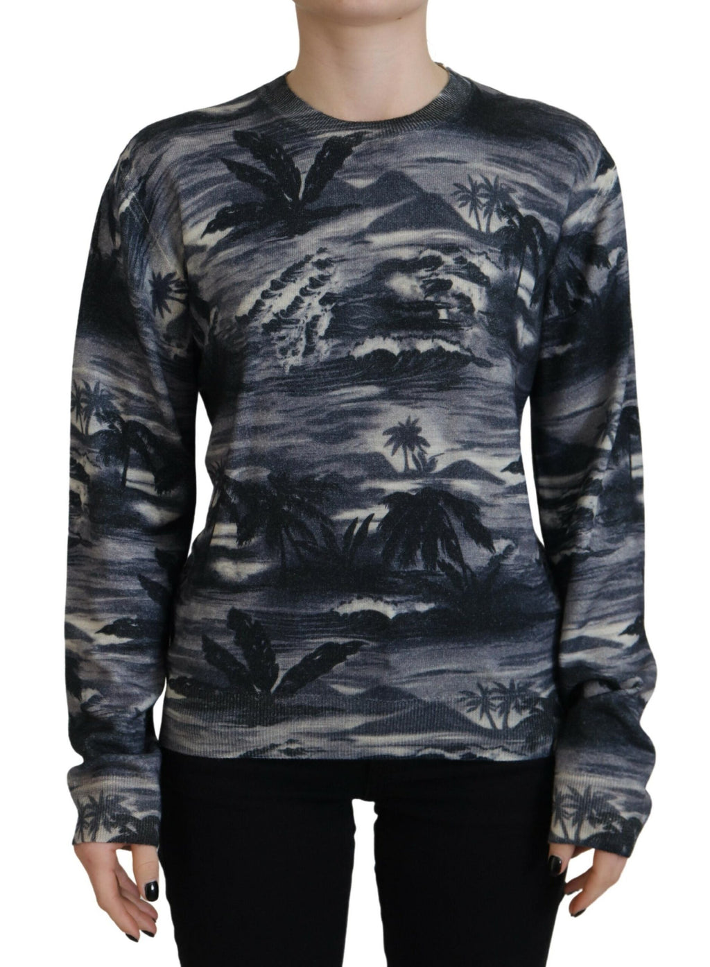 Pull décontracté Dsquared² noir à manches longues imprimé motif « Thunder Sky »