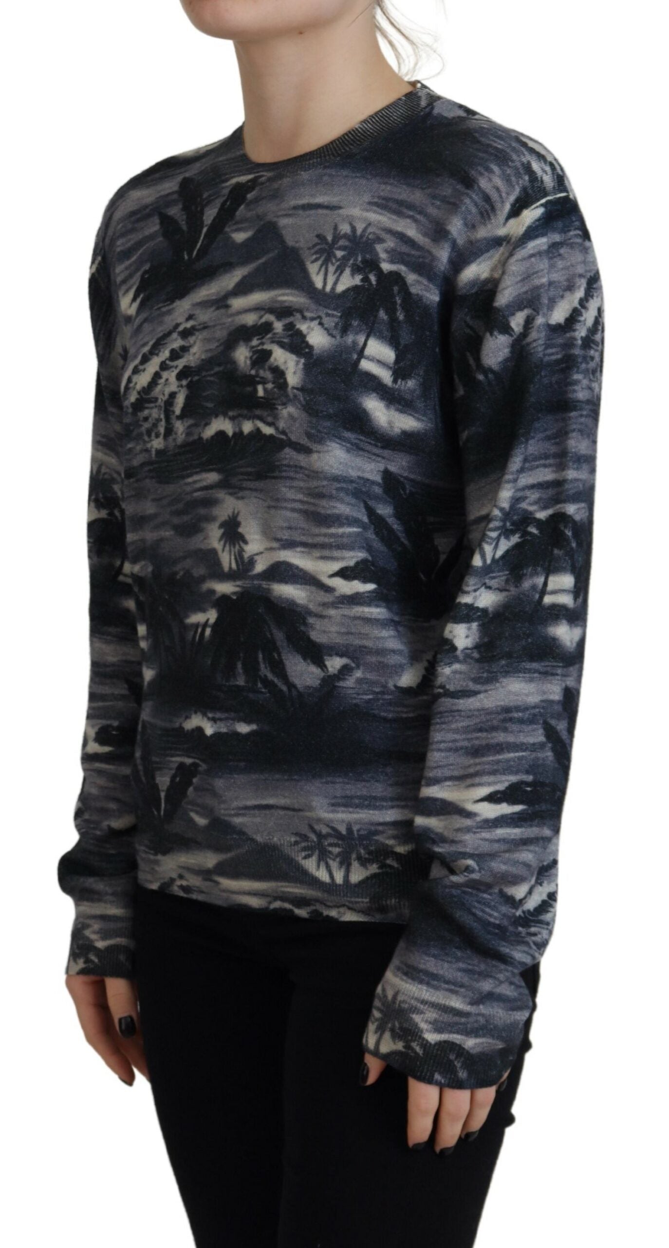 Pull décontracté Dsquared² noir à manches longues imprimé motif « Thunder Sky »