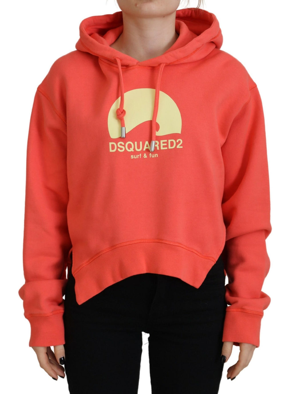 Dsquared² Sweatshirt à capuche en coton rose avec logo imprimé