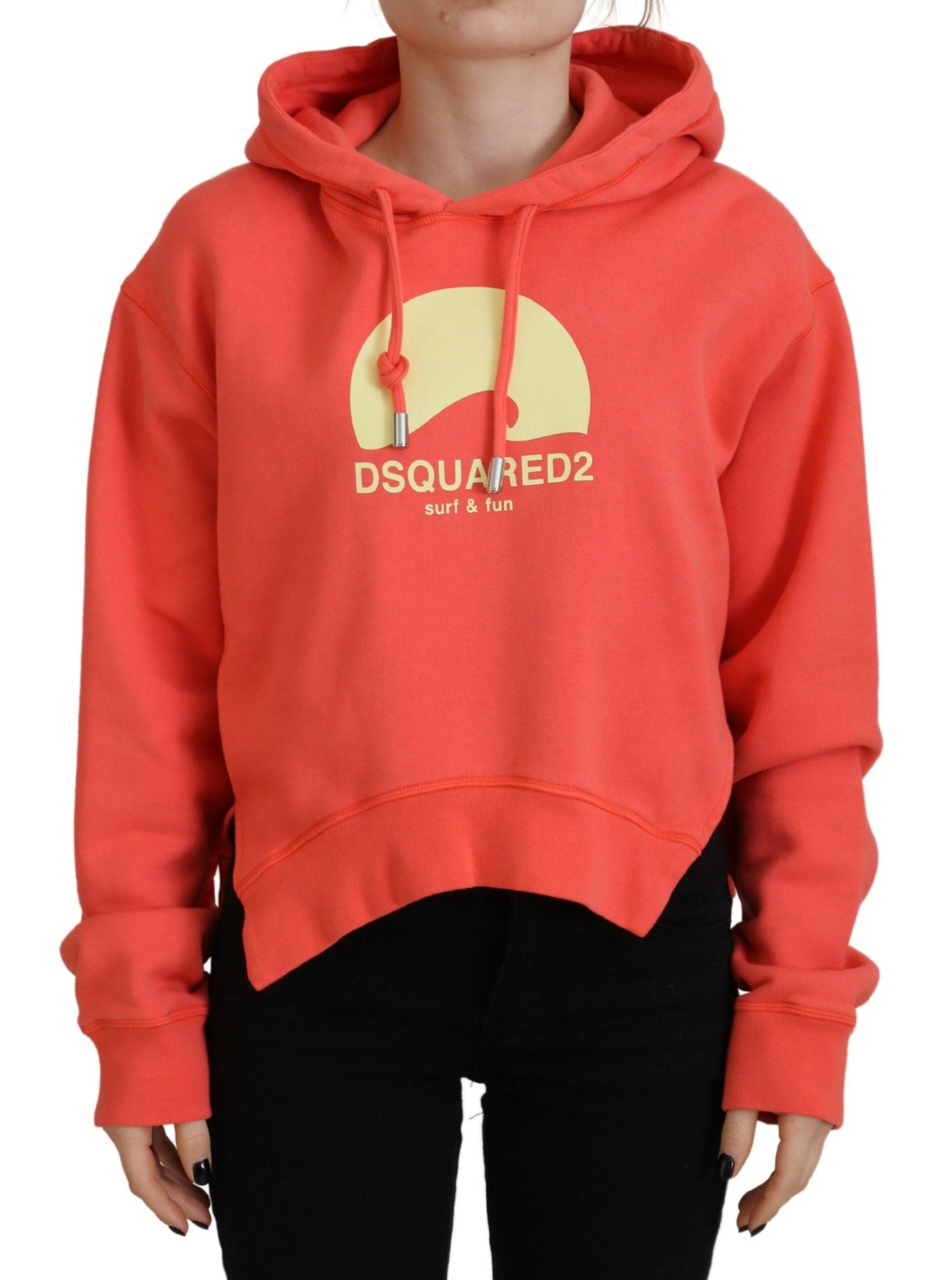 Dsquared² Sweatshirt à capuche en coton rose avec logo imprimé