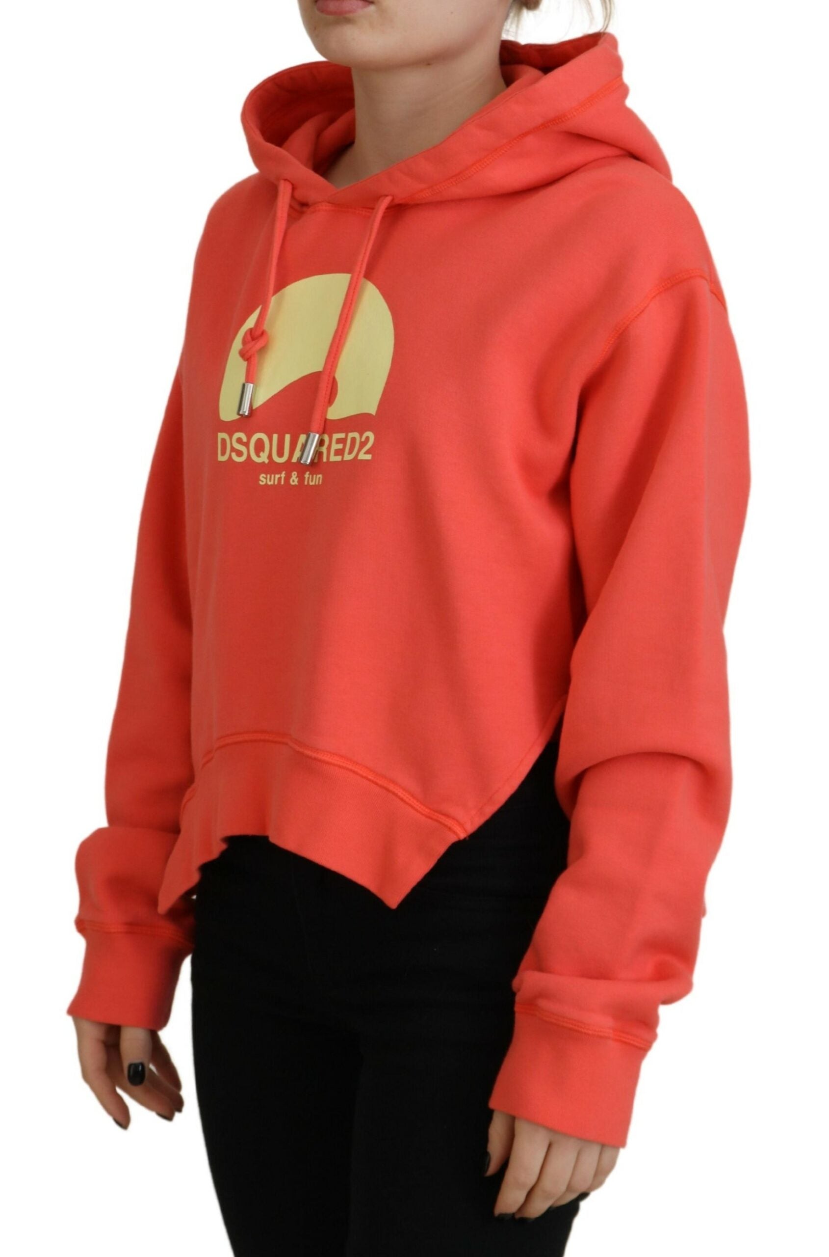 Dsquared² Sweatshirt à capuche en coton rose avec logo imprimé