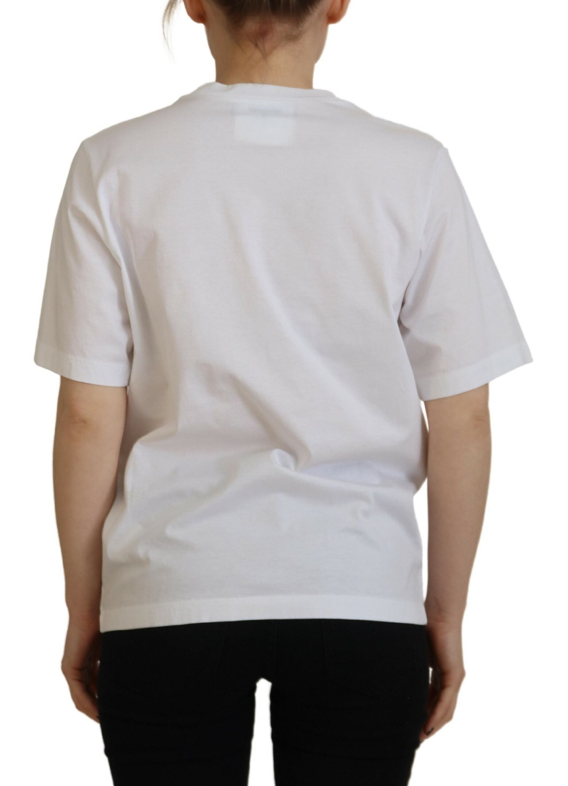 T-shirt col rond Dsquared² en coton blanc avec logo Icon brillant