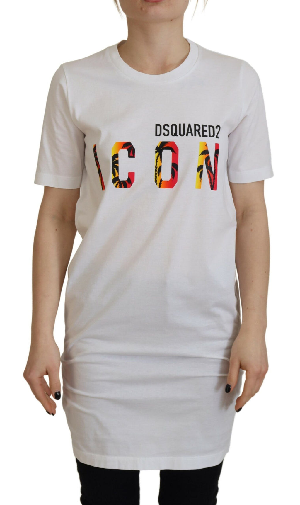 T-shirt Dsquared² blanc en coton avec logo imprimé et col rond