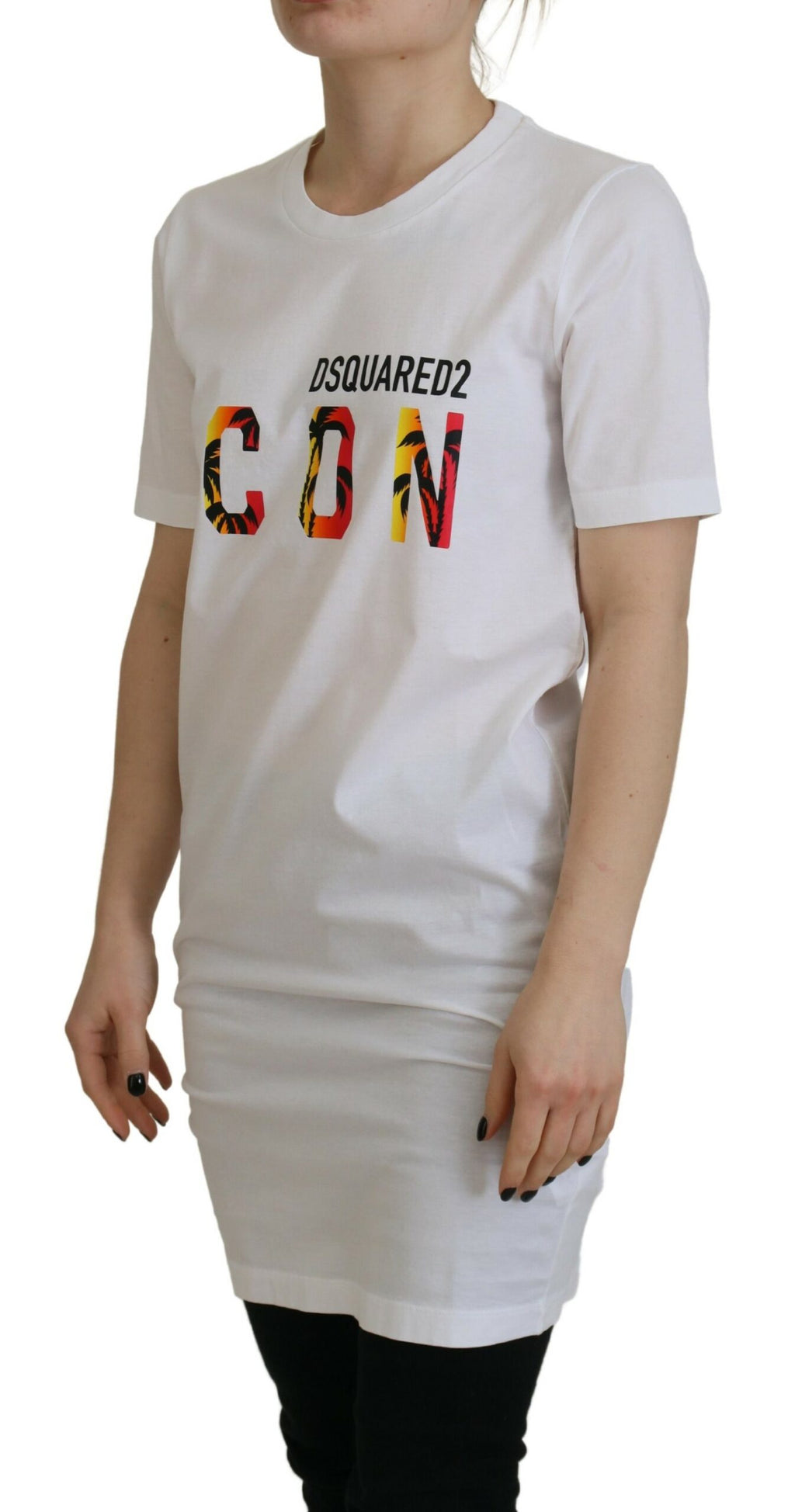 T-shirt Dsquared² blanc en coton avec logo imprimé et col rond