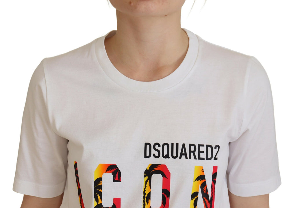 T-shirt Dsquared² blanc en coton avec logo imprimé et col rond