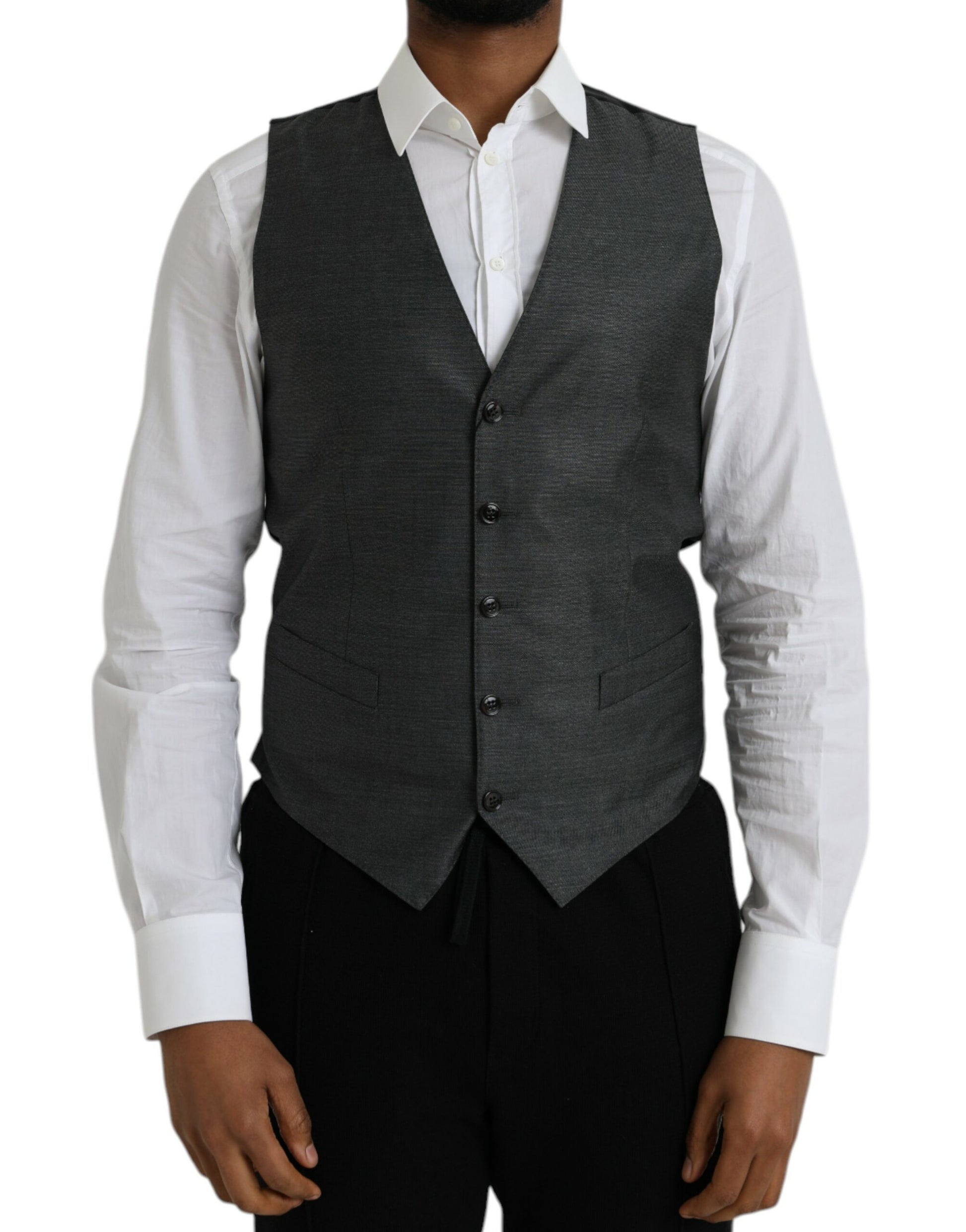 Gilet de costume Dolce & Gabbana en laine grise