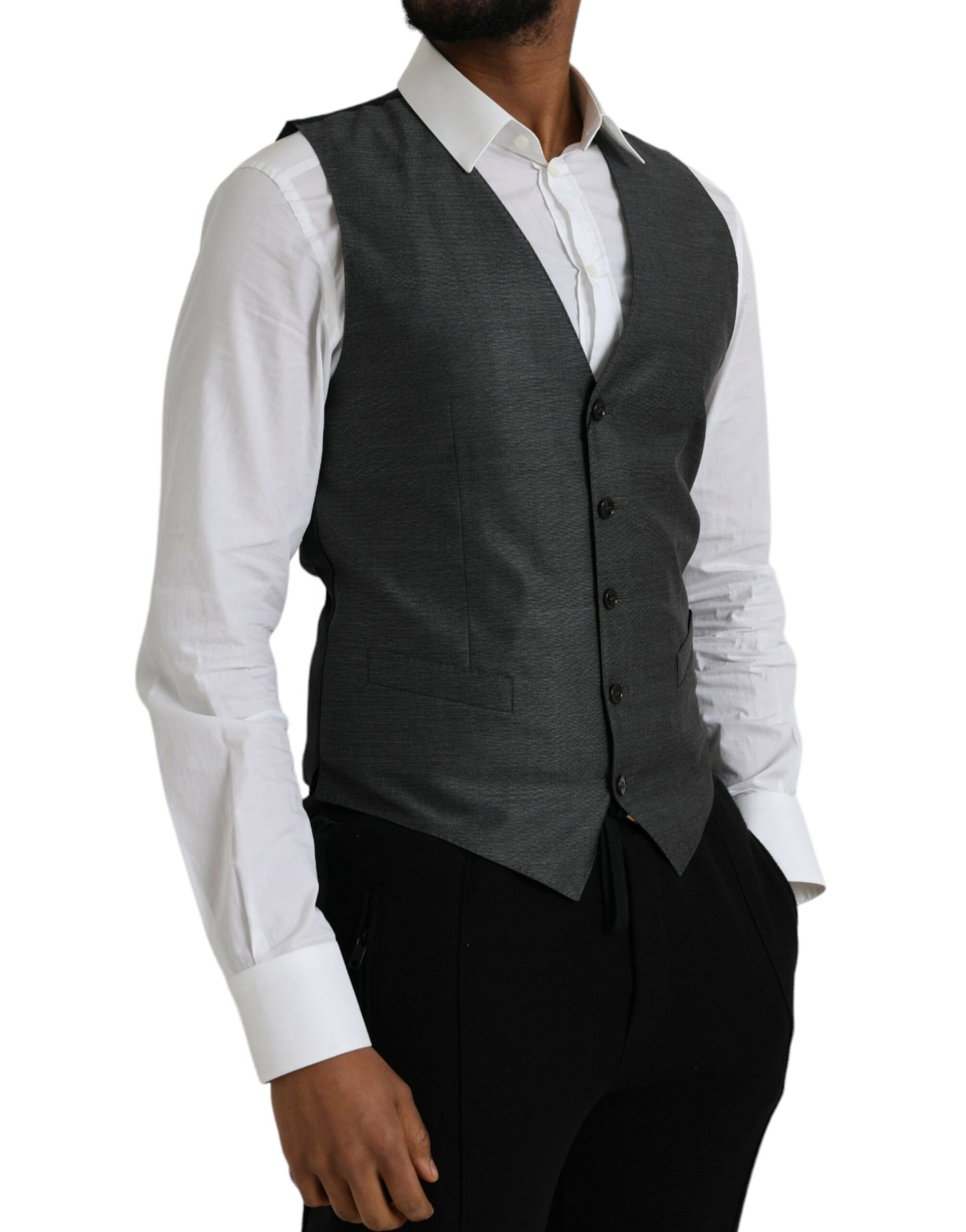 Gilet de costume Dolce & Gabbana en laine grise