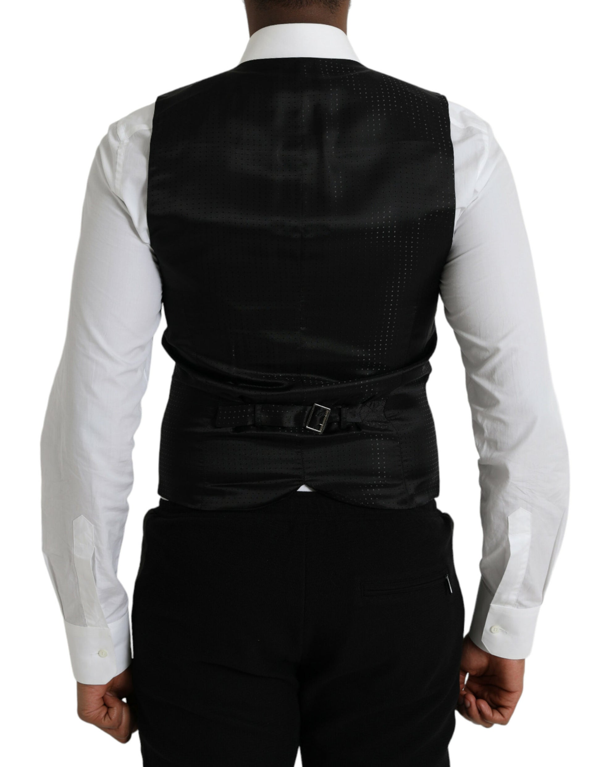 Gilet de costume Dolce & Gabbana en satin de soie marron