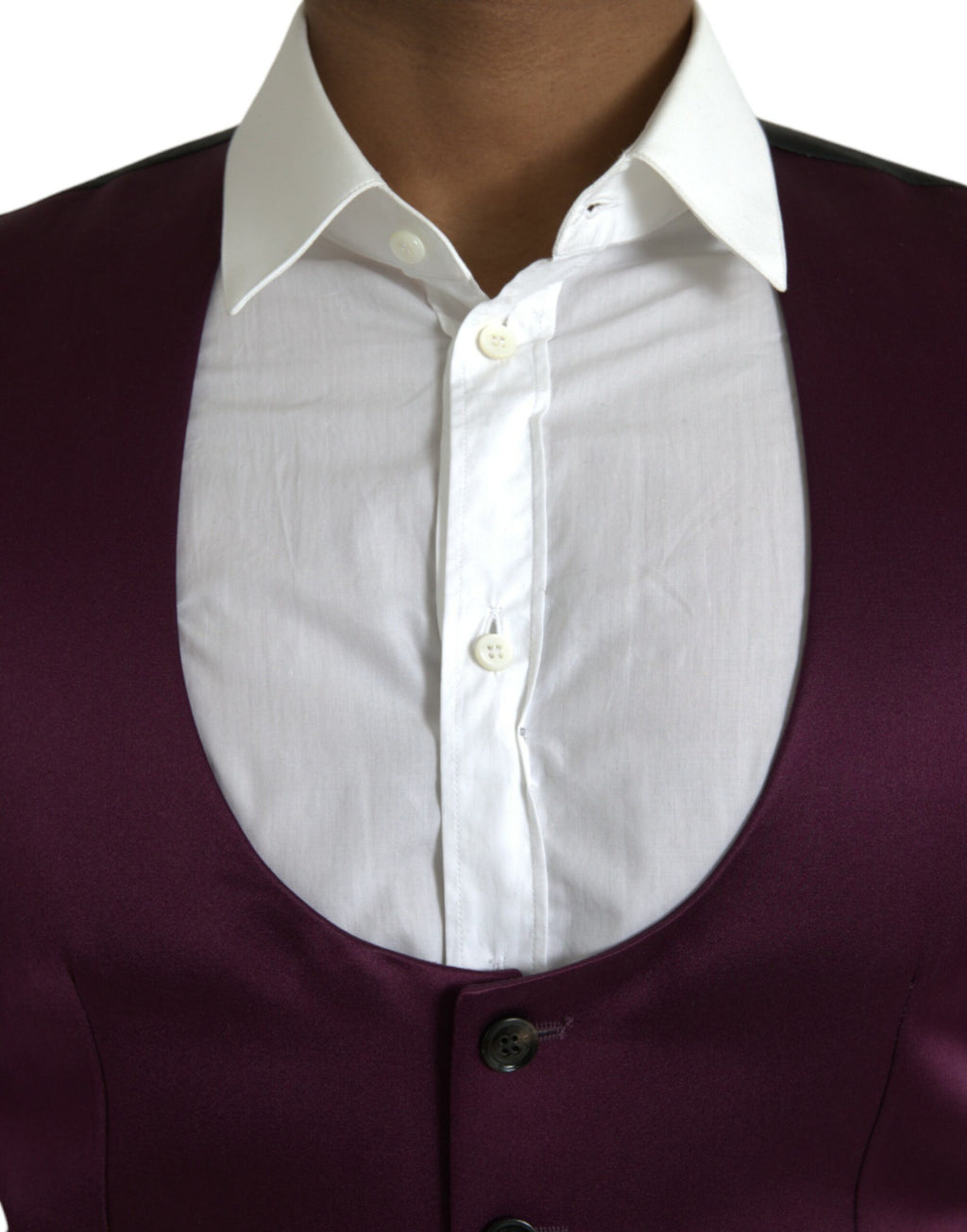 Gilet de costume Dolce & Gabbana en satin de soie marron