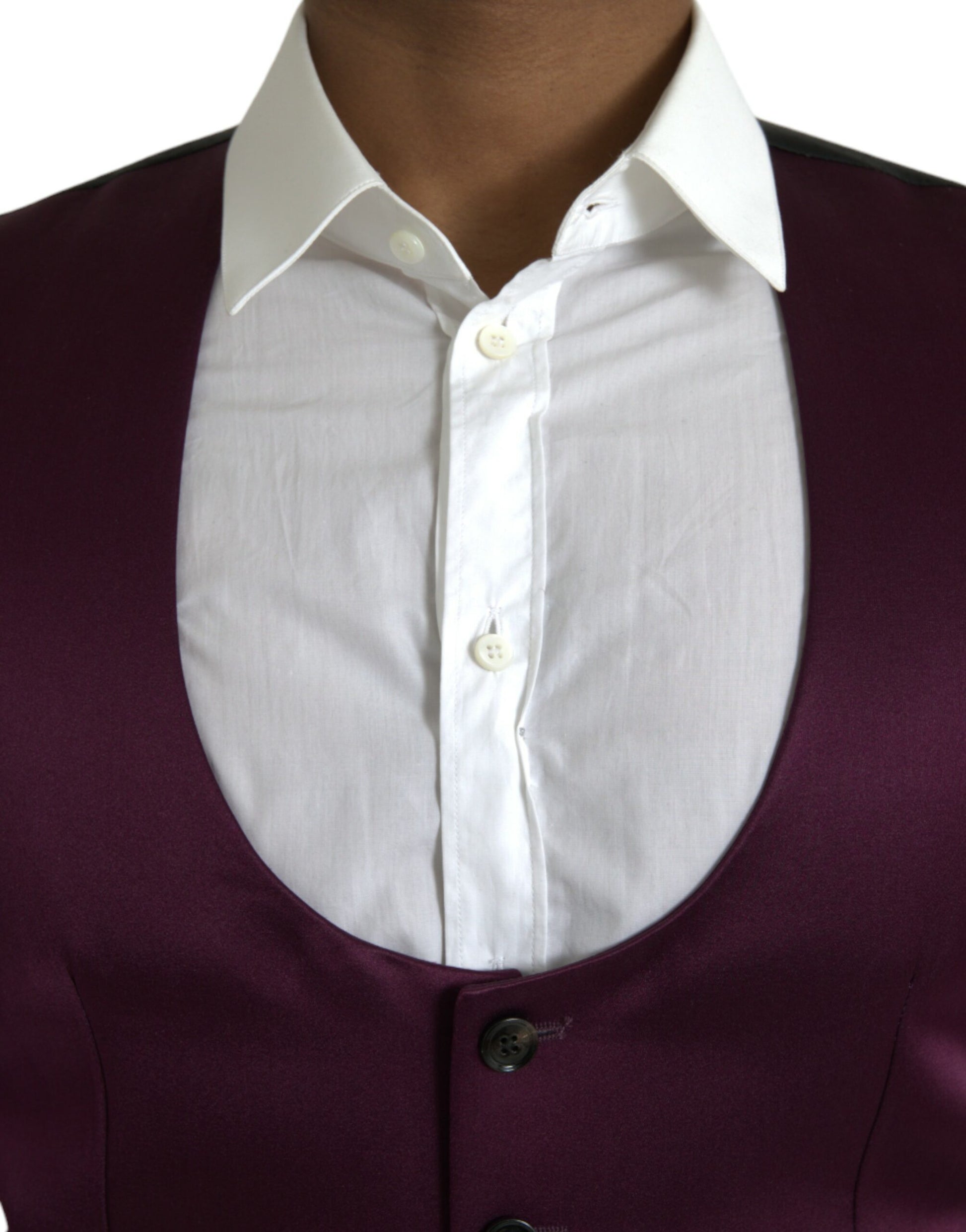 Gilet de costume Dolce & Gabbana en satin de soie marron