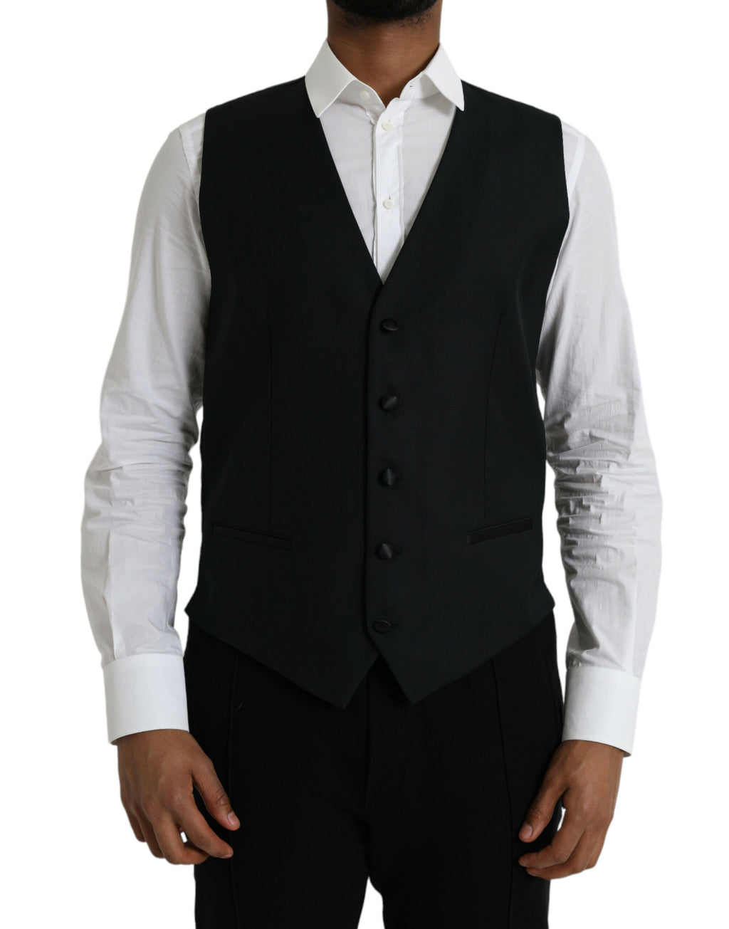 Dolce & Gabbana Gilet Noir en Laine Robe Gilet Formel