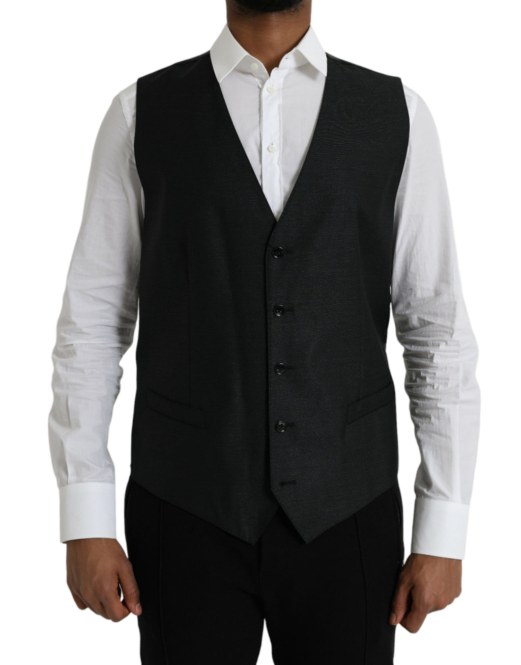 Dolce & Gabbana Gilet Noir en Laine Robe Gilet Formel