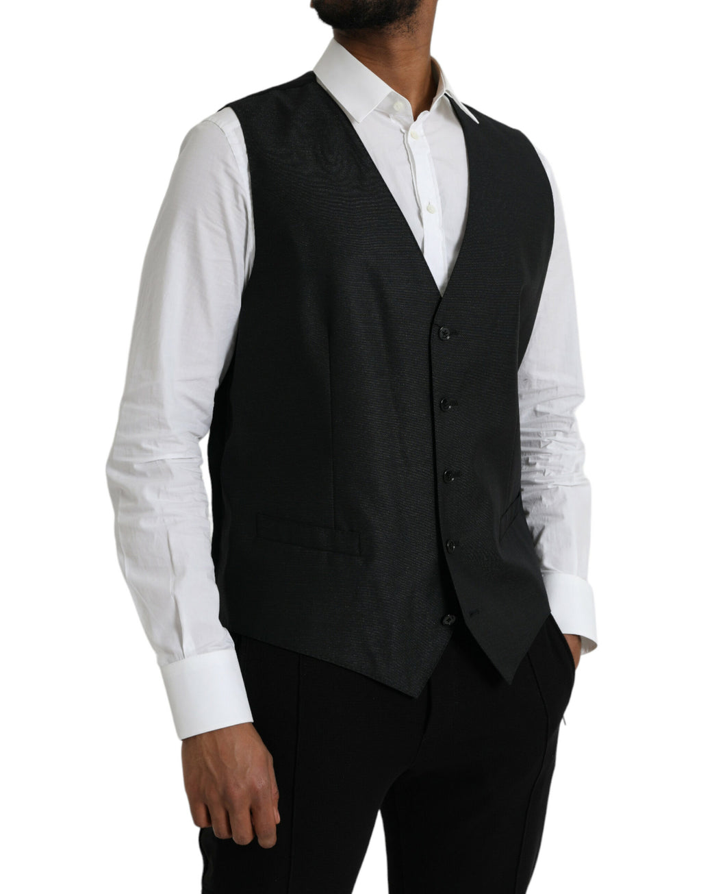 Dolce & Gabbana Gilet Noir en Laine Robe Gilet Formel